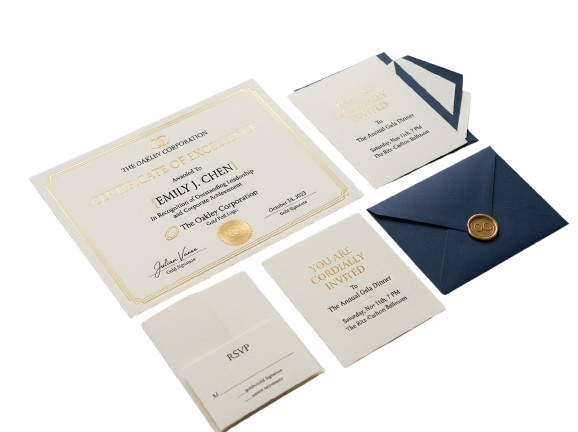 Certificates and luxury invitations
